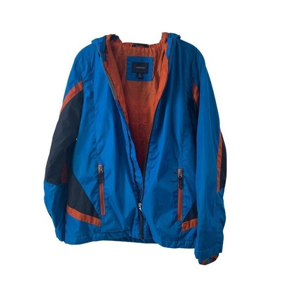 Lands End Lined Windbreaker Full Zip Jacket Hooded - Picture 2 of 7